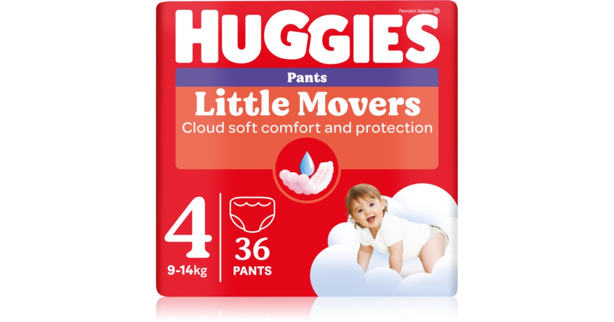 Huggies Couches jetables Little Movers Pants 9-14 kg 36 pièces