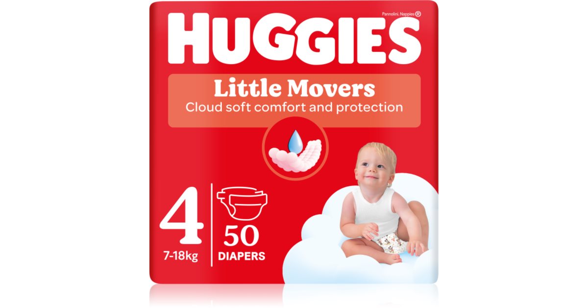Huggies Petits déménageurs Ultra Couche jetable confort Jumbo 7-18 kg 50 pièces