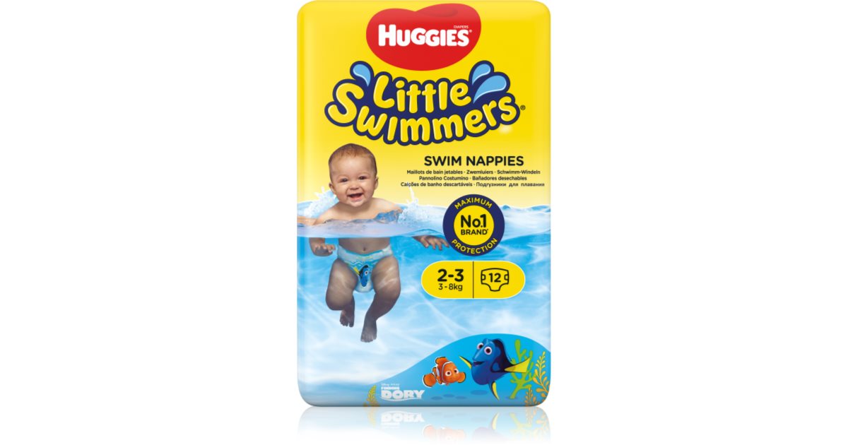 Huggies Little Swimmers 2-3 Couches de Bain Jetables 3-8 Kg 12 Pièces