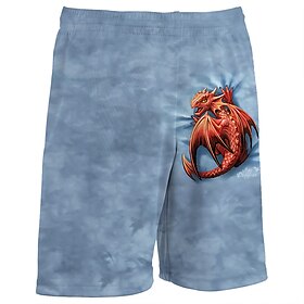 Infantil Para Meninos Calção Gráfico Respirável Macia Comfort Calção Ao ar livre Esportes Moda Diário Vinho Azul Marinha Azul Cintura média