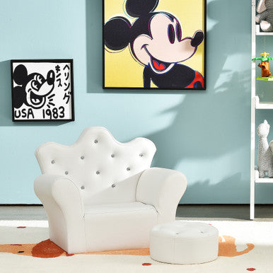 Kids' Princess Sofa Armchair with Ottoman