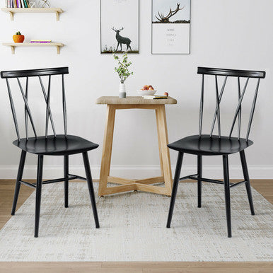 Armless Cross-Back Bistro Chairs (Set of 2)