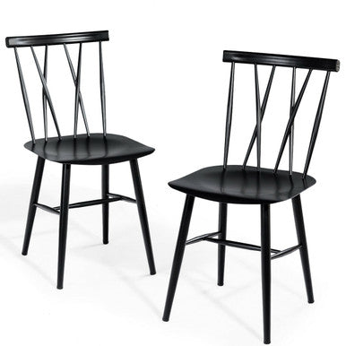 Armless Cross-Back Bistro Chairs (Set of 2)
