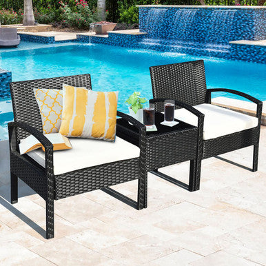 Costway 3-Piece Rattan Patio Furniture Set