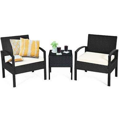 Costway 3-Piece Rattan Patio Furniture Set