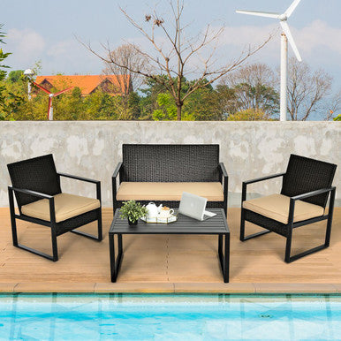 4-Piece Rattan  Patio Furniture Set