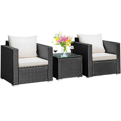 3-Piece Wicker Patio Furniture Set