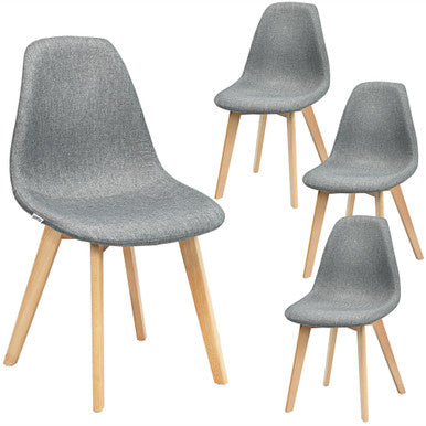 Modern Mid Century Fabric Dining Chairs (Set of 4)