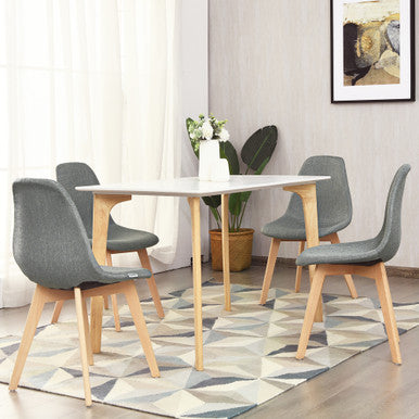 Modern Mid Century Fabric Dining Chairs (Set of 4)