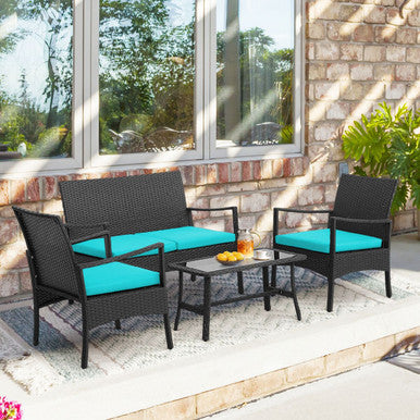 Costway 4-Piece Wicker Patio Furniture Set