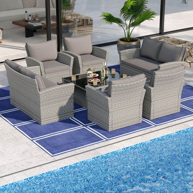 8-Piece Patio Furniture Set with 4 Chairs