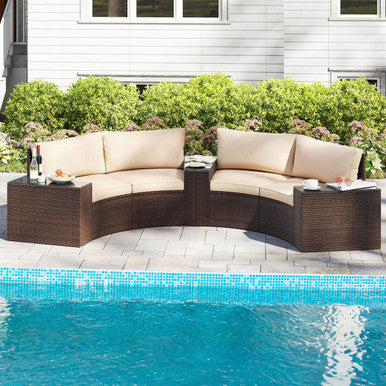 5-Piece Patio Furniture Set with Side Tables