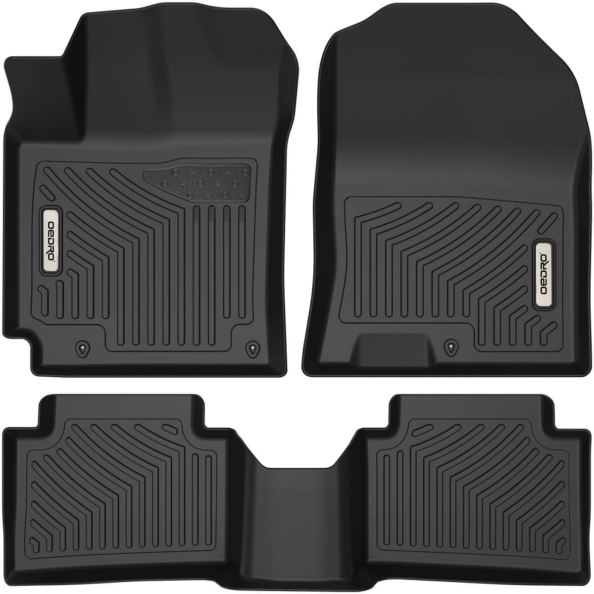 OEDRO Floor Mats for 2018-2023 Hyundai Kona (NO Electric Models), Black TPE All-Weather Full Set Floor Liners