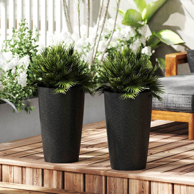 21" Tall Plastic Planters (Set of 2)