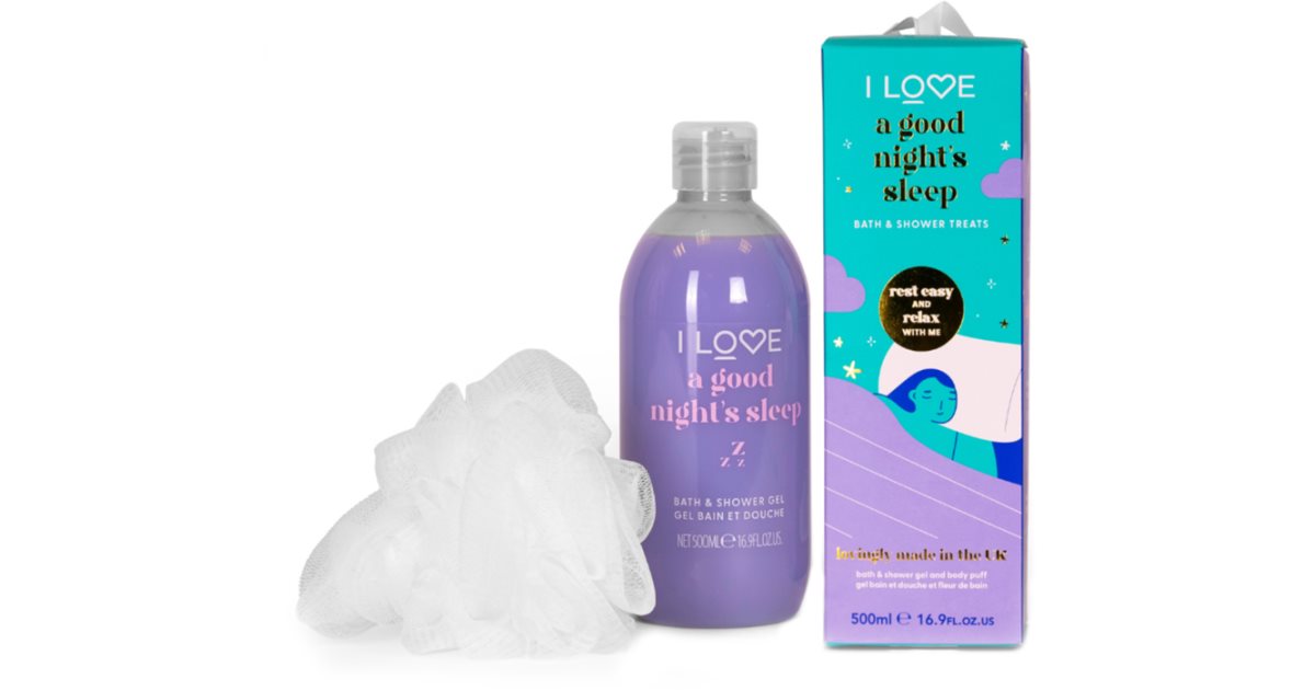I Love... Bathtime Treats A Good Night'S Sleep Confezione Regalo Per La Doccia Gel E Spugna Detergente 500 Ml