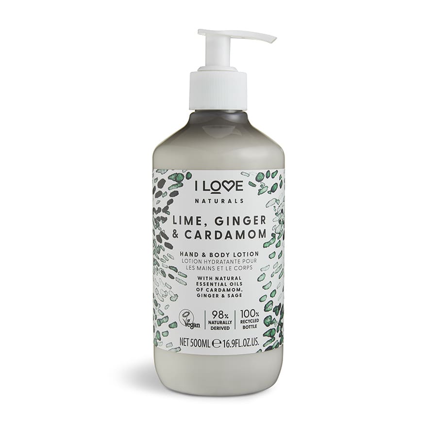 I Love Naturals Collection Vegan Ginger & Cardamom Moisturizing Hand & Body Lotion 500ml