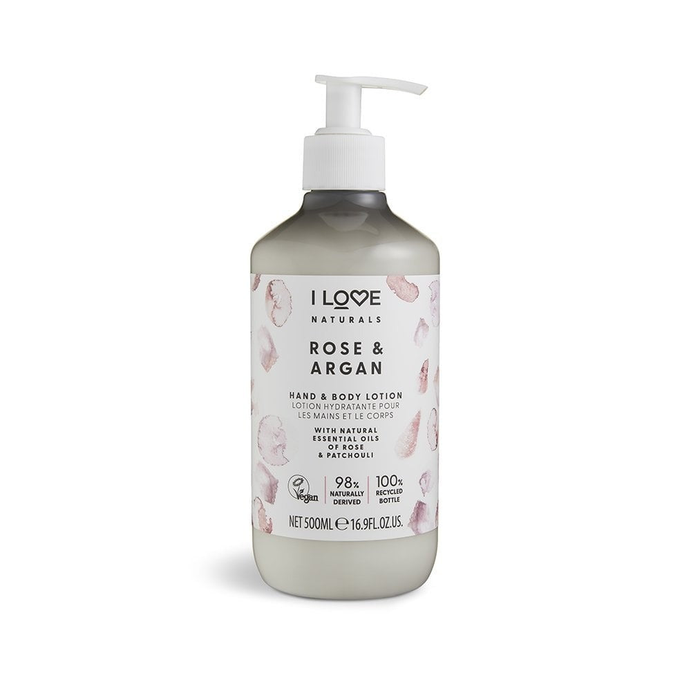 I Love Naturals Collection Vegan Rose & Argan Moisturizing Hand & Body Lotion 500ml