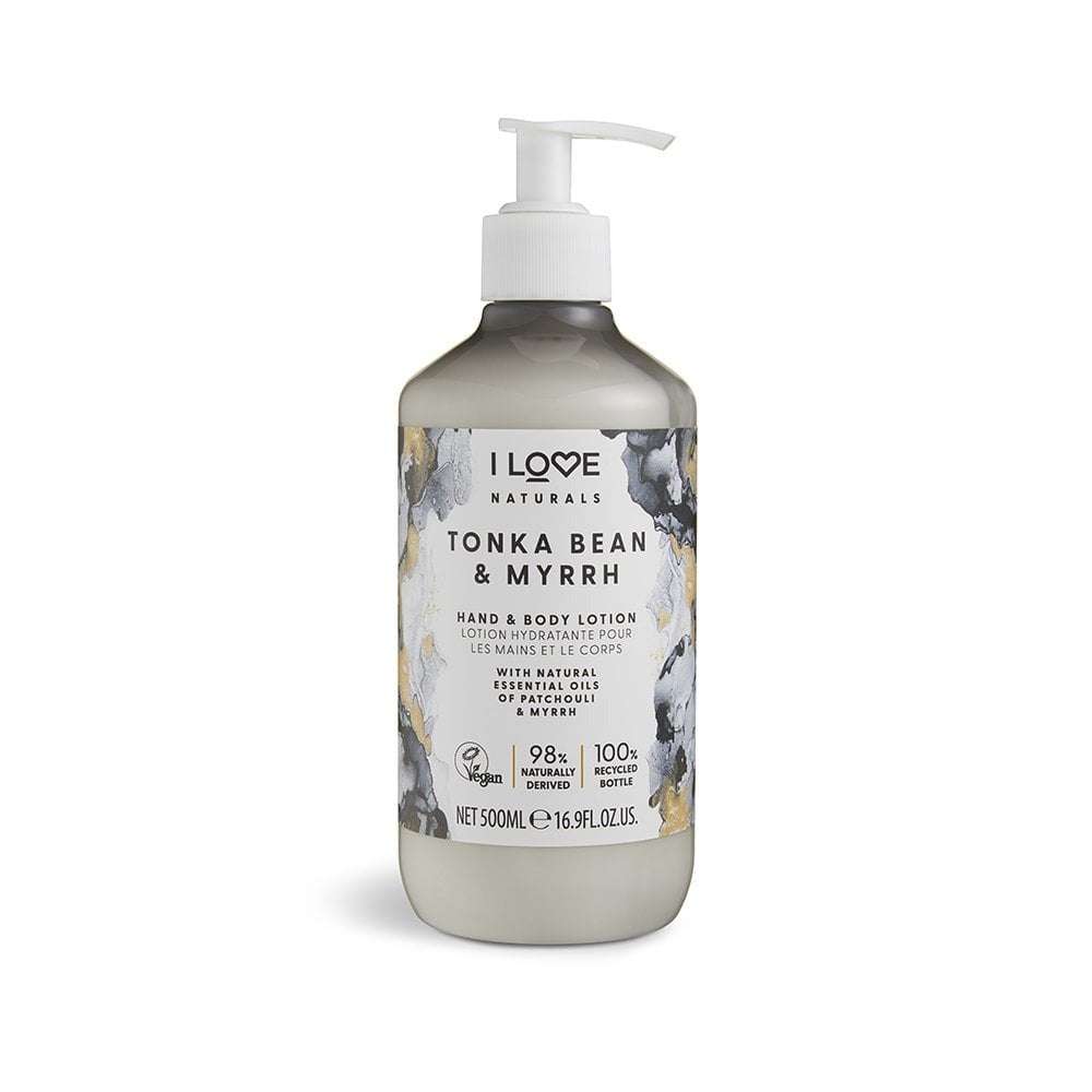 I Love Naturals Collection Vegan Tonka Bean & Myrrh Moisturizing & Softening Hand & Body Lotion 500ml