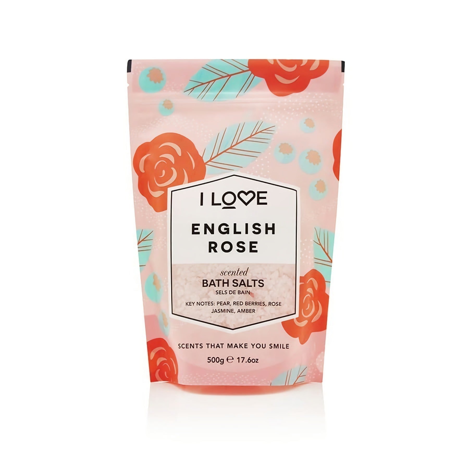 I Love, Signature Collection, English Rose, Bath Salt, 500g