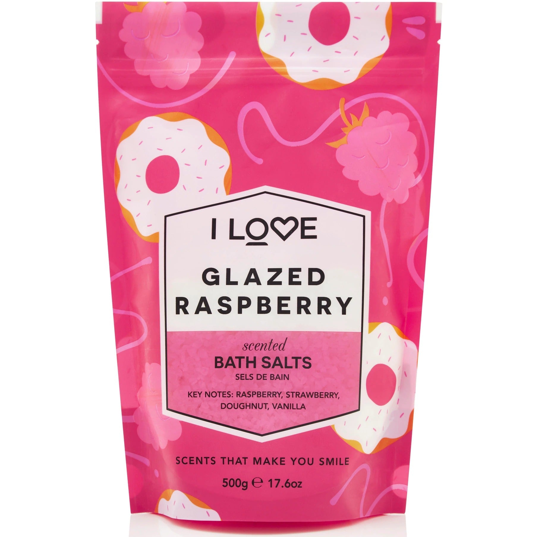 I Love, Signature Collection, Glazed Raspberry, Bath Salt, 500g