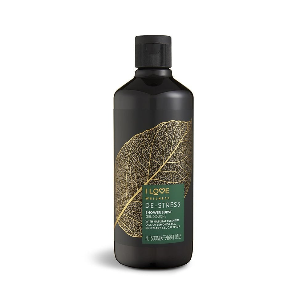 I Love, Wellness De-Stress, Vegan, Rosemary, Eucalyptus & Lemongrass, Cleanser, Shower Gel, For All Skin Types, 500ml