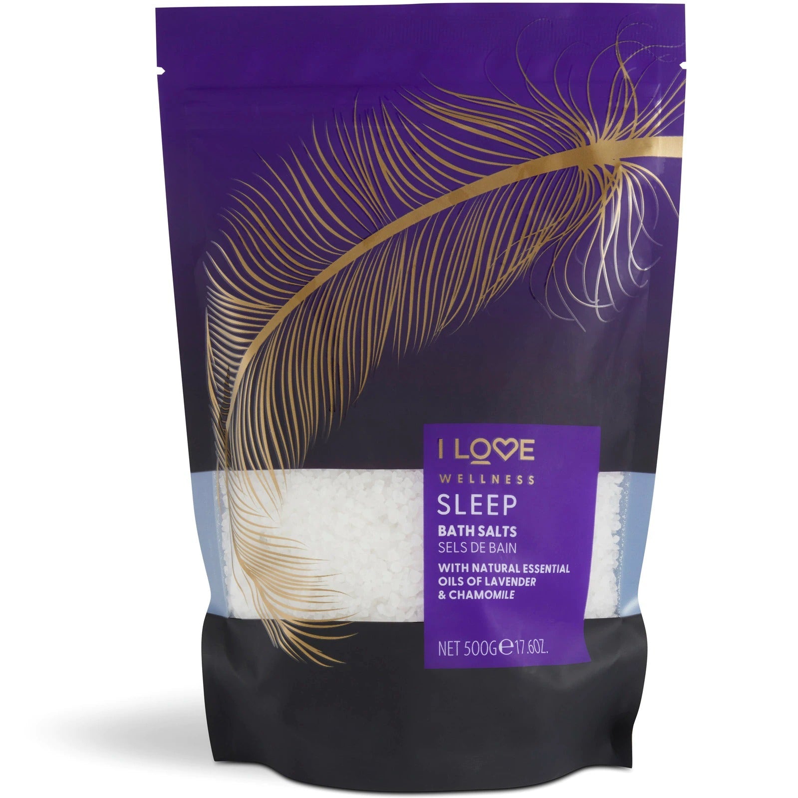 I Love, Wellness Sleep, eteriska oljor, badsalt, 500 g