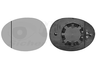 Mirror Glass, exterior mirror VAN WEZEL 0518837