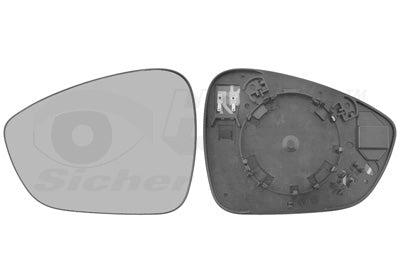 Mirror Glass, exterior mirror VAN WEZEL 0954837