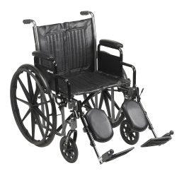 McKesson Wheelchair 20" Seat, Detachable Desk Arms, Elevating Leg Rests