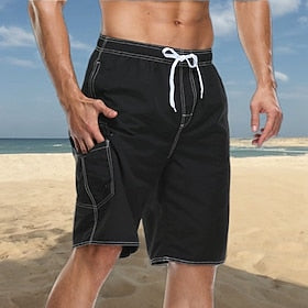 Homens Bermuda de Surf Calção Justo de Natação Para Noite Final de semana Respirável Secagem Rápida Com Cordão Cintura elástica Com bolsos Tecido Comprimento d
