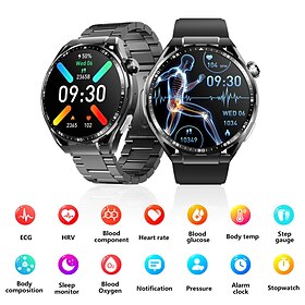 F200 ecg relógio inteligente 1.55 polegada tela grande bluetooth chamada monitoramento de saúde sos esportes rastreador de fitness das mulheres dos homens smar