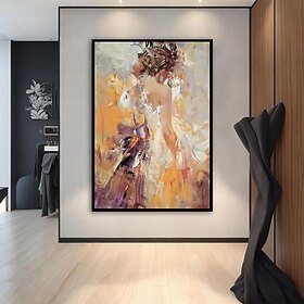 Arte da parede pintura em tela pintados à mão quadros abstratos menina pintura em tela para sala de estar decoração para sala de estar