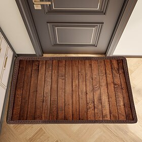 Capacho de madeira para cozinha, tapete de chão antiderrapante, à prova de óleo, para áreas internas e externas, decoração de quarto, banheiro, tapete de entra