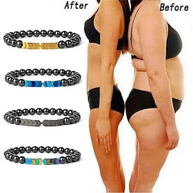 8MM Hematite Magnetic Bracelet, Man Weight Loss Bracelet, Natural Stone Magnetic Bracelet, Slimming Woman Health Care Therapy Jewelry, Creative Small Gift, Hol