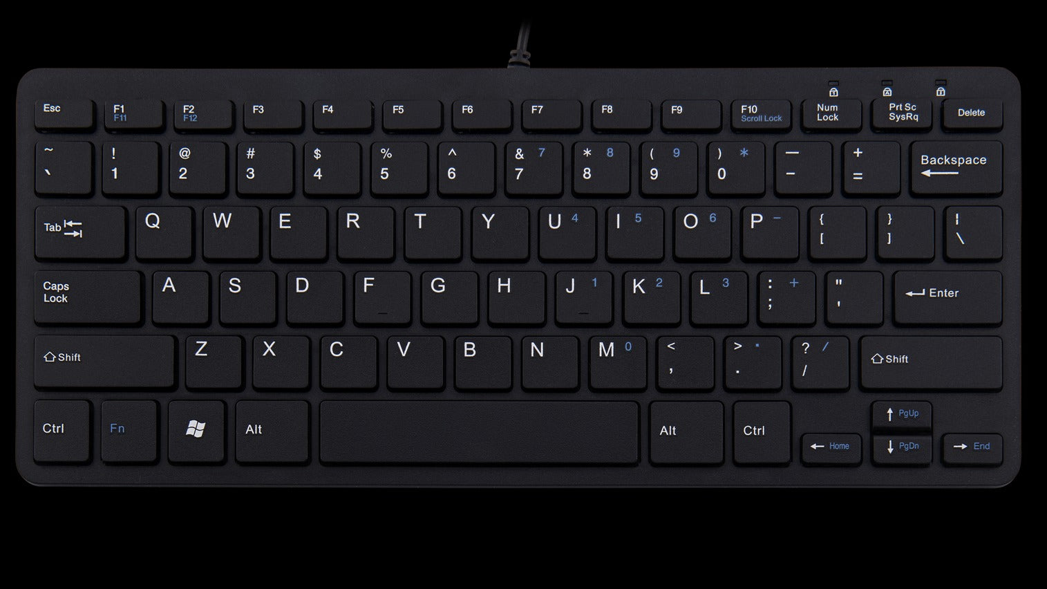 R-go-tools Compact Slim Ergonomic Wired-USB Keyboard, QWERTY (US) Black