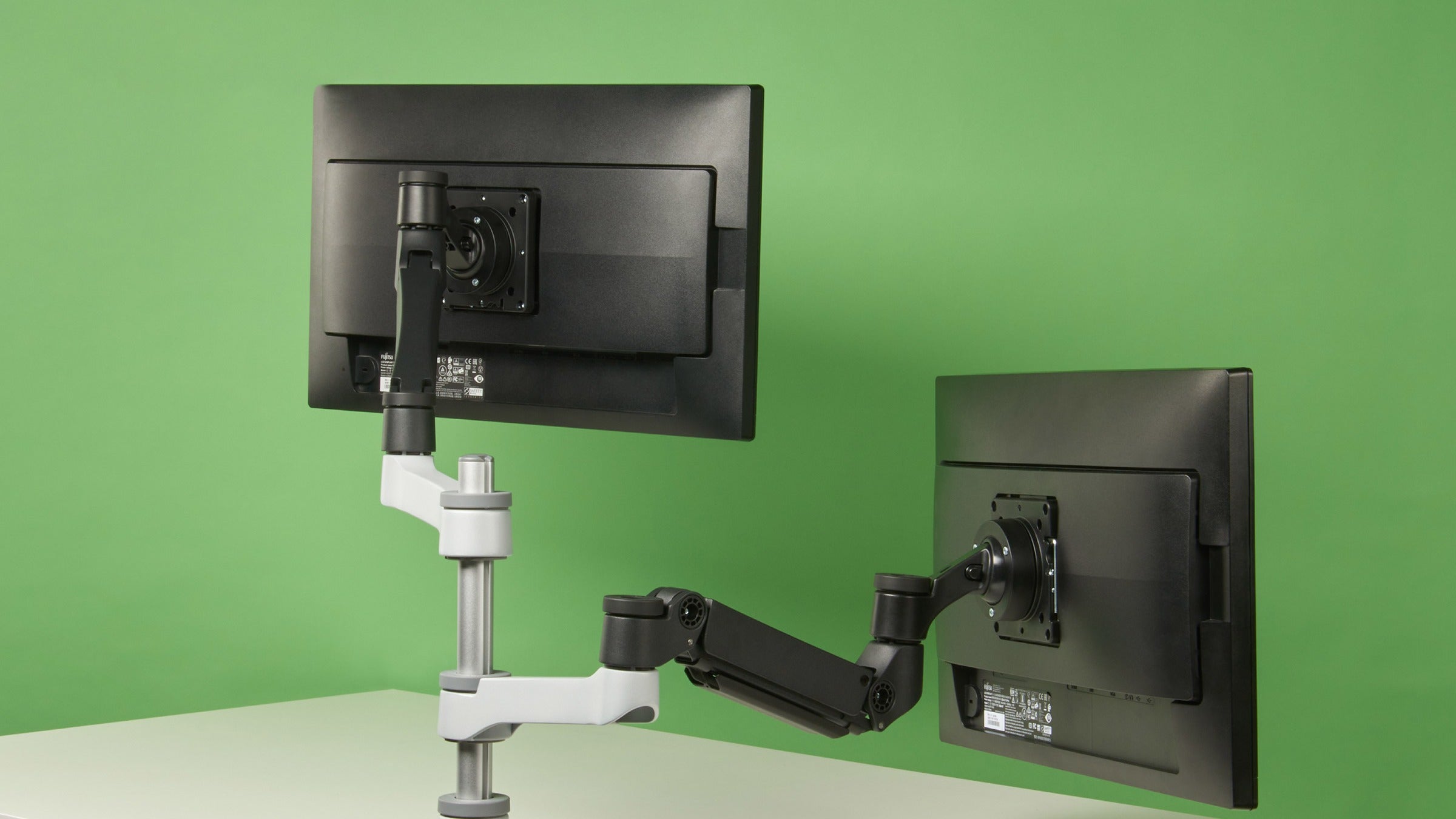 R-Go-Tools Caparo 4 D2 Circular Gas Spring Monitor Arm: Ergonomic Dual