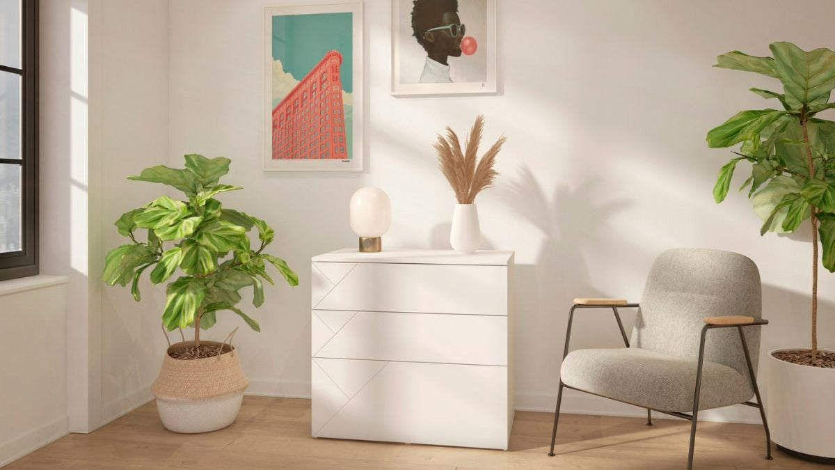 Nexera Atypik 3-Drawer Storage and Filing Cabinet White