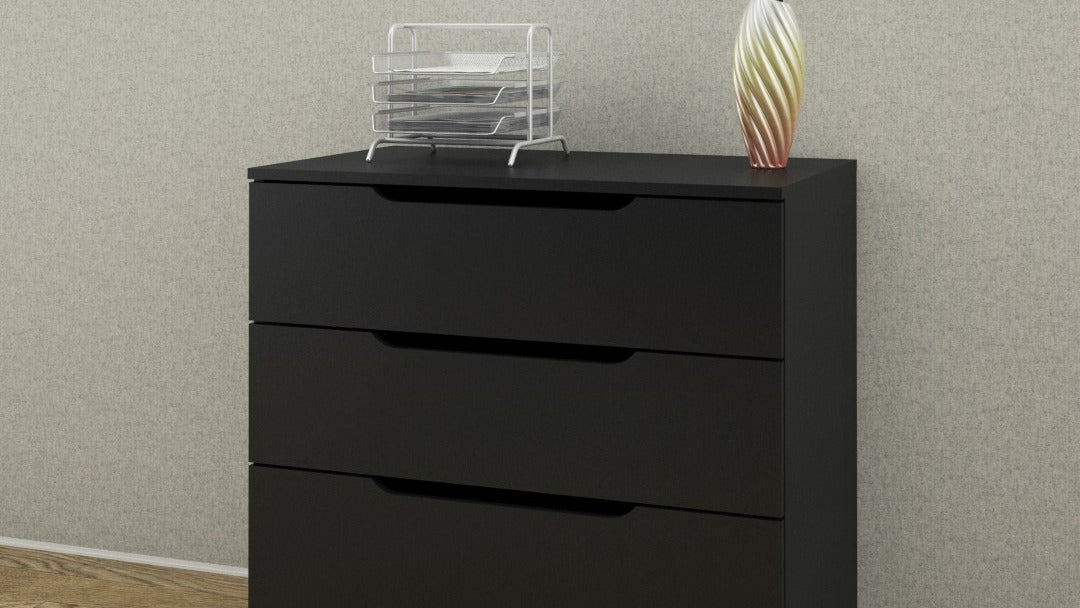 Nexera Filing Cabinet, 3-Drawer: Filing Cabinet Black