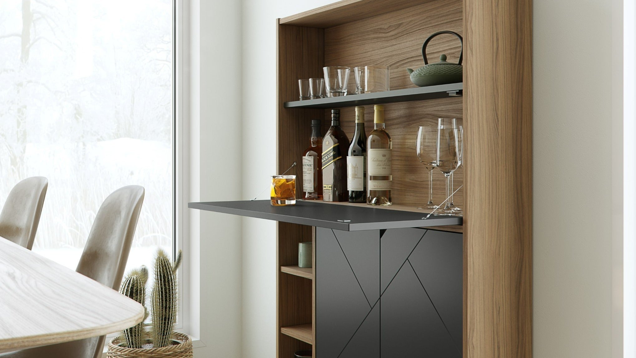 Nexera Secretary Desk Nutmeg and Charcoal Grey