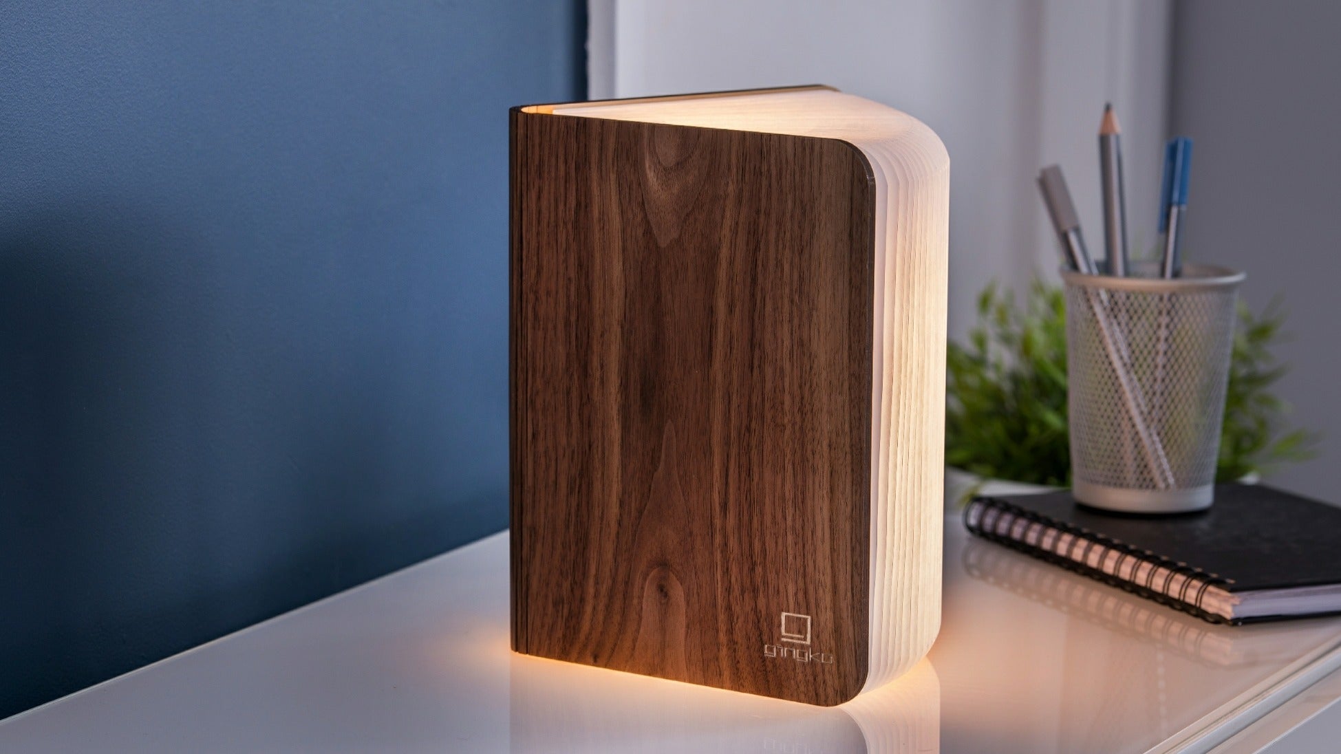 Gingko Design Smart Book Light: Large Walnut