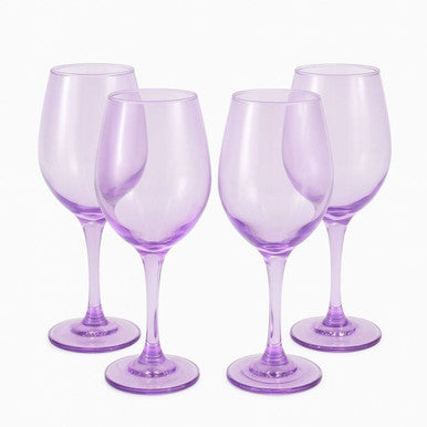 Epure Glassware Purple Spray 16.5oz Wine Glasses (Set of 4)