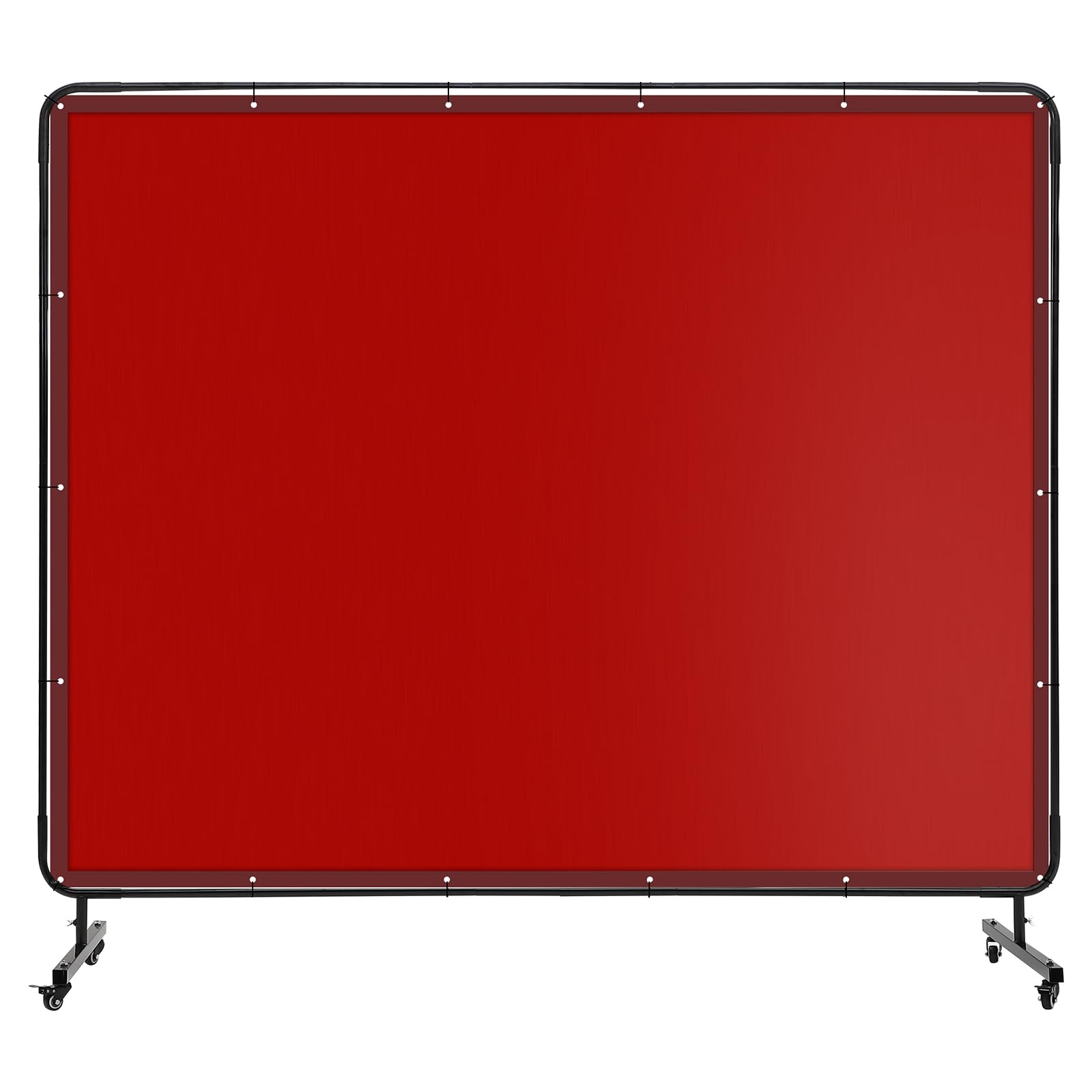 Garvee 8 X 6 FT Vinyl Welding Screen with Frame, Flame-Resistant PVC Welding Curtain with Lockable Swivel Wheels, Transparent Welding Screen Panel for