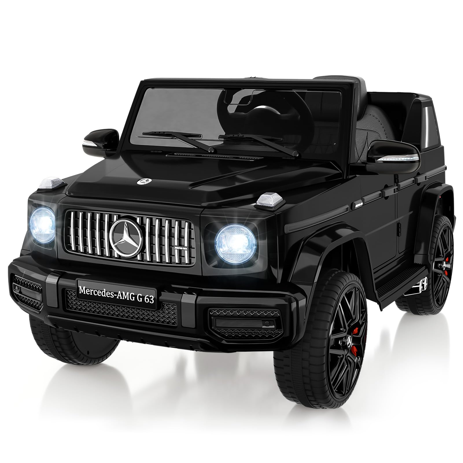 Garvee 12V Kids Ride on Car, Licensed Mercedes Benz G63 Electric Car w-Remote Control, Music, Spring Suspension, LED Light, Bluetooth, Horn, AUX, Safe