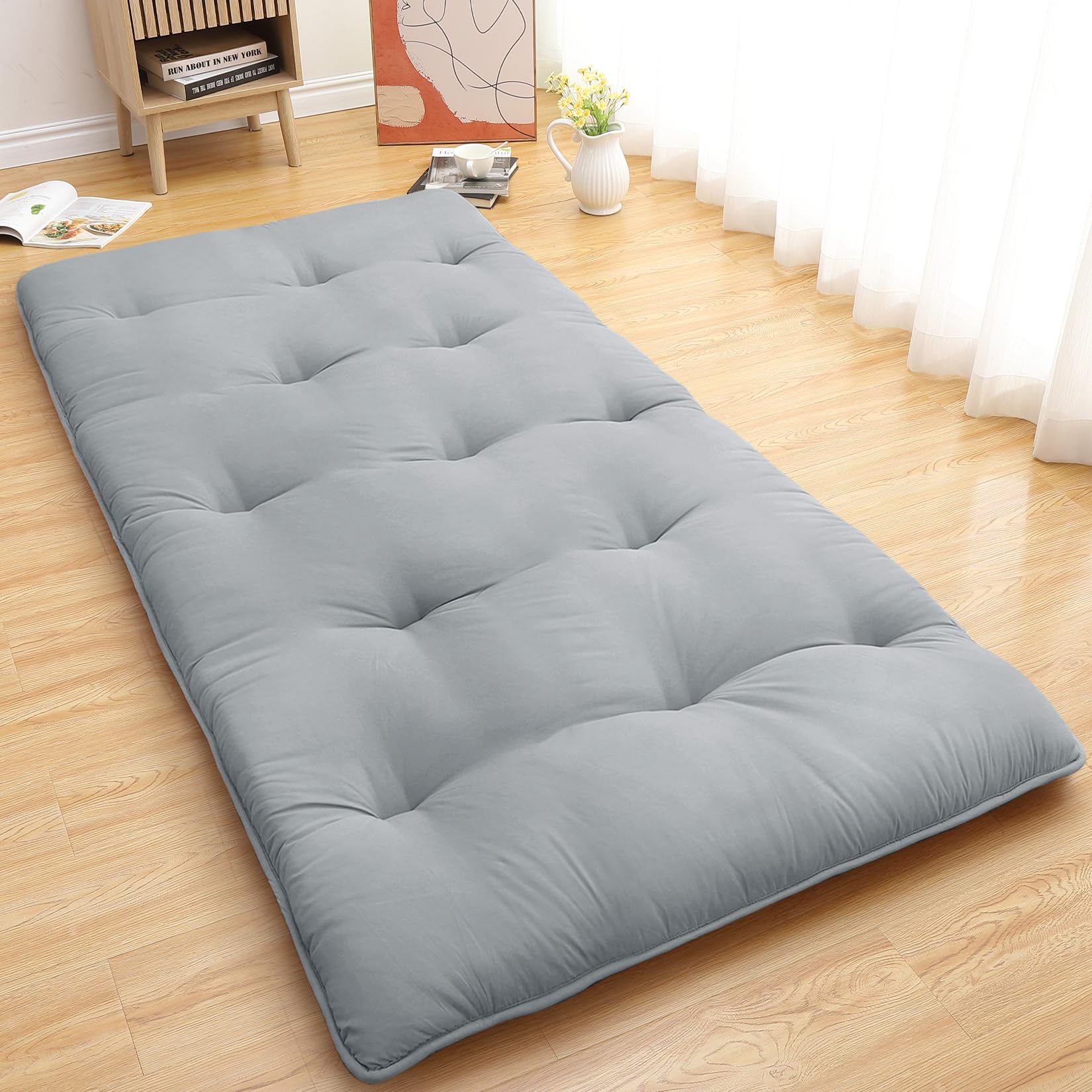 Garvee Futon Mattress Japanese Floor Mattress, Twin Size Tatami Mattress Kids Sleeping Mat for Dormitory, Roll Up Mattress Japanese Floor Mat for Slee