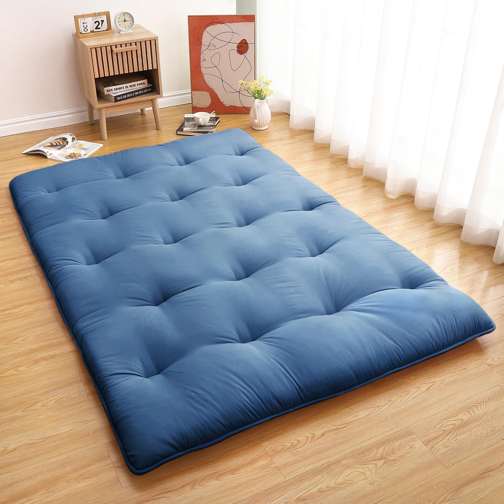 Garvee Futon Mattress Japanese Floor Mattress, Twin Size Tatami Mattress Kids Sleeping Mat for Dormitory, Roll Up Mattress Japanese Floor Mat for Slee
