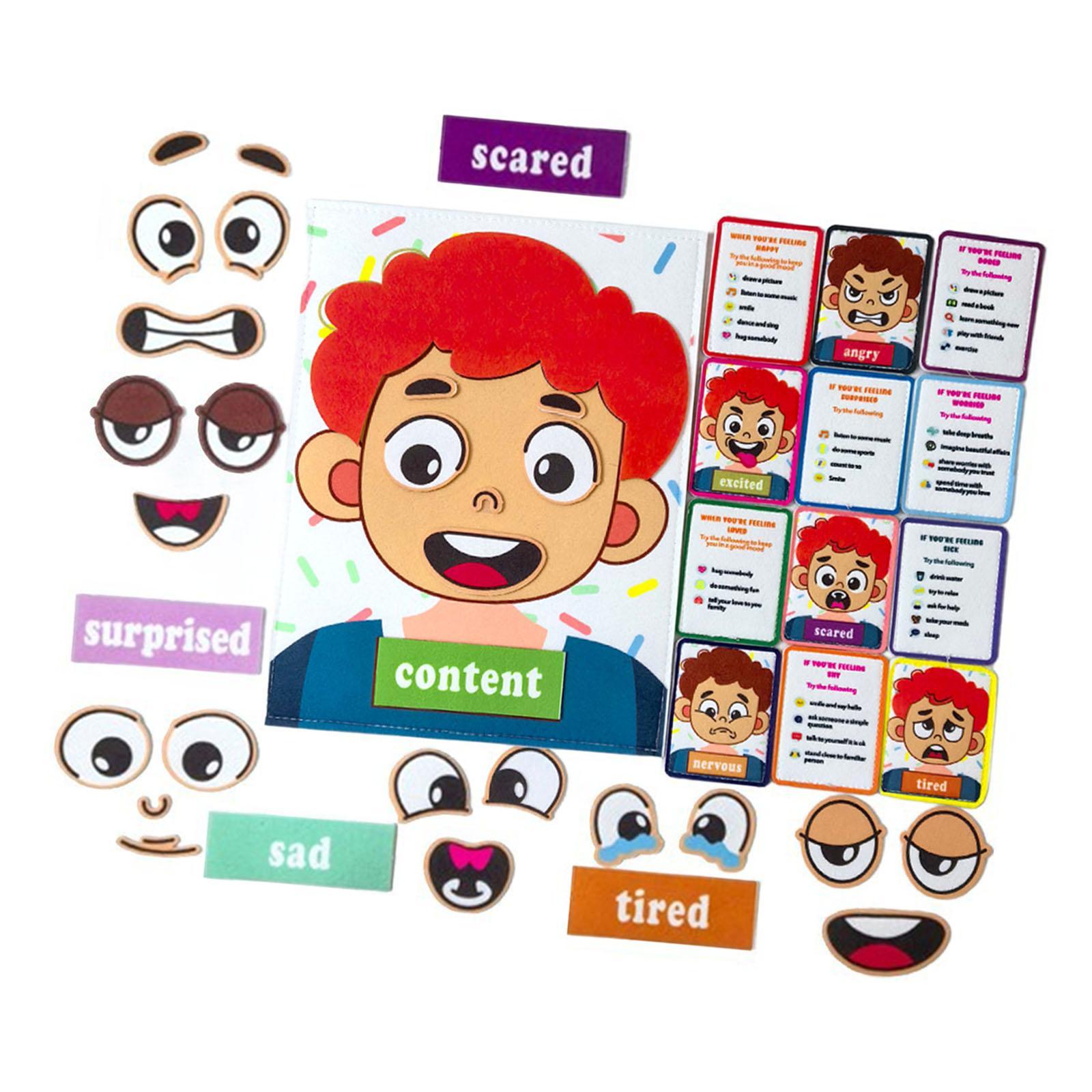 Kids Social Emotional Learning Faces Stickers Games for Girls Boys Toddlers