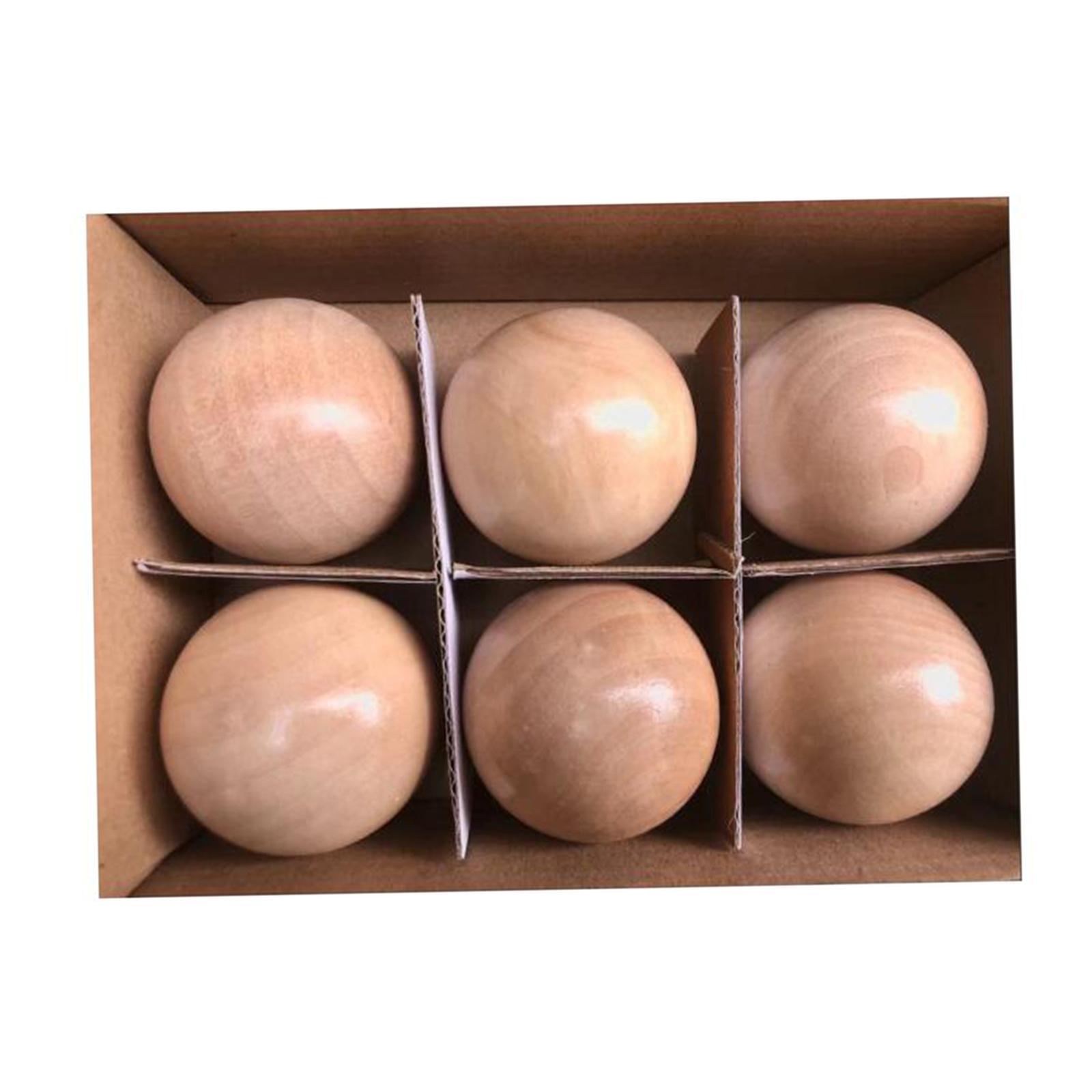 6Pcs Montessori Toys Wooden Balls, Toddlers Baby Grasping Counting Toy for