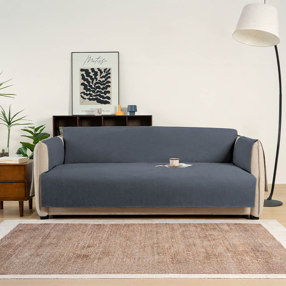 Waterproof Non-Slip Furniture Protector Pet Couch Cover-Slipsafe, Greyish Blue - 3-Seater