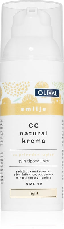 Olival Immortelle Natural CC Cream Fuktighetsgivende SPF 12 Fargelys 50 ml