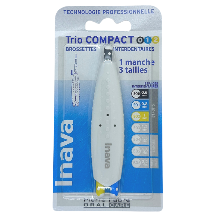 Inava Trio Compact ISO 0-1-2 - 1 Trio Handle + 3 Interdental Brushes